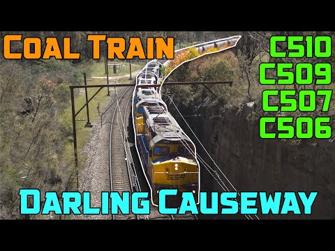 SSR Coal Train at the Darling Causeway beginning it's descent down the Blue Mountains into Sydney