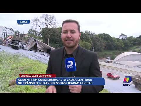 BR-282 registra grave acidente e trânsito lento em Cordilheira Alta