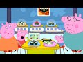 Peppa Pig Visits The Sushi TRAIN Shop Peppa George Japanese Lunch Food Tales Full Episodes