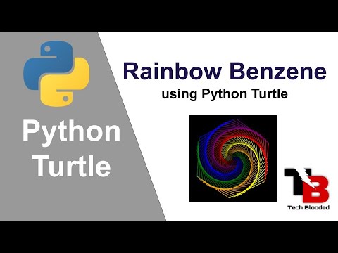 Drawing Rainbow Benzene Using Turtle Turtle In Python Python Programming Tech Blooded Shorts