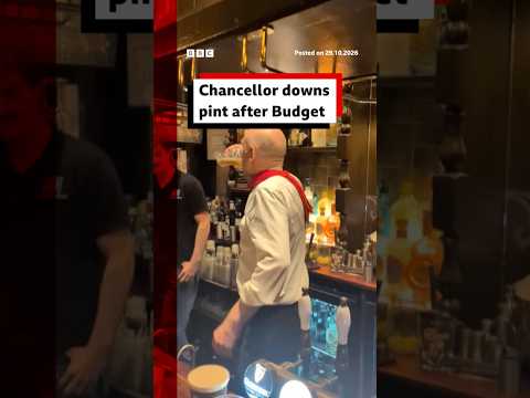 John Healey downs pint to keep up tradition of UK chancellor visiting a Westminster pub. #BBCNews