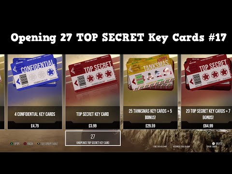 Opening 27 TOP SECRET Key Cards #17 - WoT Console