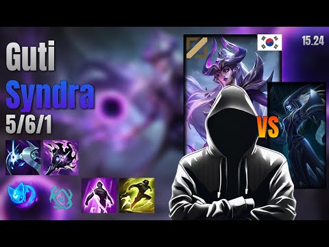 Guti Mid Syndra vs Lissandra lol KR solo rank Full Game 15.24 | Guti 신드라 vs 리산드라