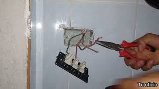 reparación de apagador en placa de 3 ventanas