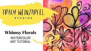 Whimsy Watercolor Florals (Easy Art Journal Page Using Only 5 Supplies)