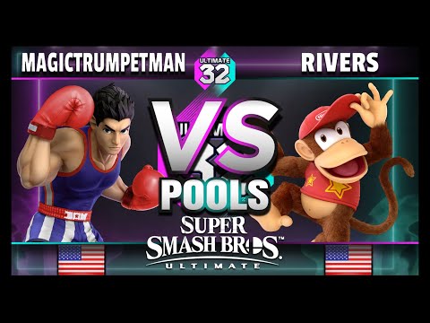 ULTIMATE 32 Pools - MagicTrumpetMan (Little Mac) vs. Rivers (Diddy Kong) - Smash Ultimate
