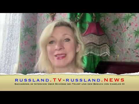 Sacharowa im Interview über Schüsse bei Trump und dem Besuch von Charles III