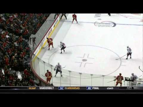 David Steckel 1st 2010 Oct 30 Washington Capitals vs Calgary Flames.mpg