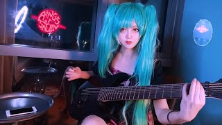 Rings Of Saturn in cyberpunk style cover  with 初音ミクcos