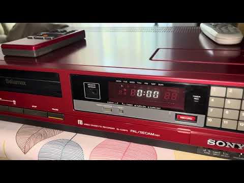 Sony SL-C30 Betamax VCR in red 