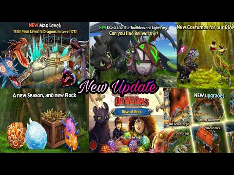 NEW DRAGON LEVELS UP TO 175 , NEW FISH, WOOD, IRON STORAGES, NEW DRAGONS - Rise of Berk NEW UPDATE