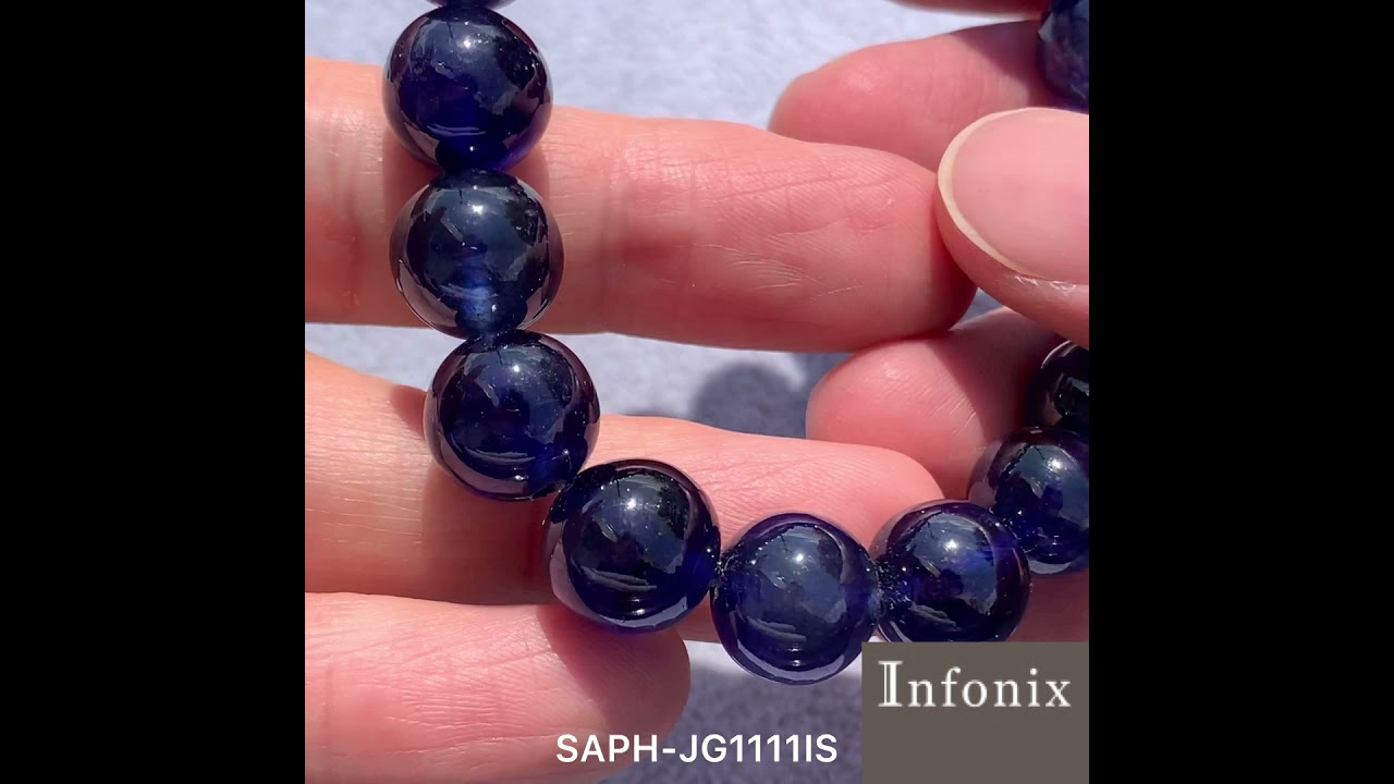[トップクォリティ]宝石質ブルーサファイアブレスレット（約11mm玉）-slide-youtube