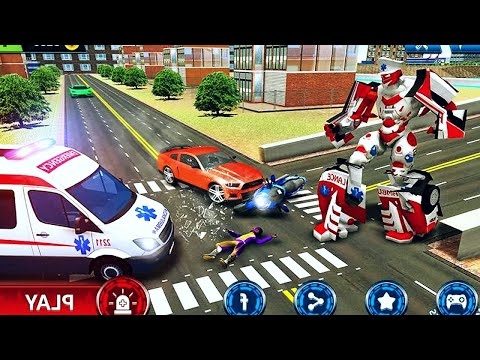 New Ambulance Robot City Rescue Game#2 - Emergency Robot City Rescue Simulator - Android Gameplay