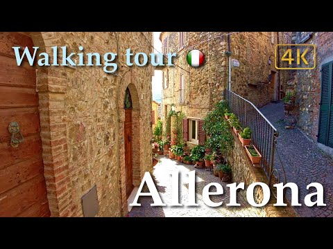 Allerona (Umbria), Italy【Walking Tour】History in Subtitles - 4K