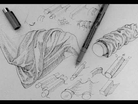 Pen and Ink Drawing Tutorials | How to draw drapery and clothing folds