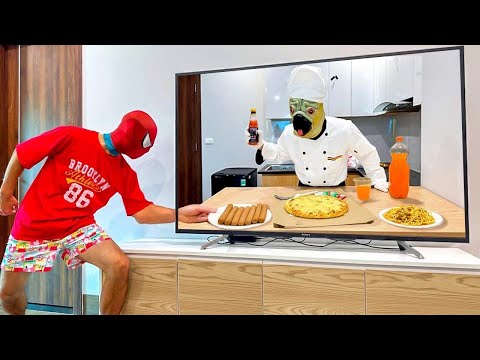 5 SPIDER-MAN Bros vs MAGIC TELEVISION ( Take a Food , Squid Game , Dinosaur ...  ) || Comedy Video