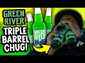 Massive Green River Triple Barrel Chug For St. Patrick's Day
