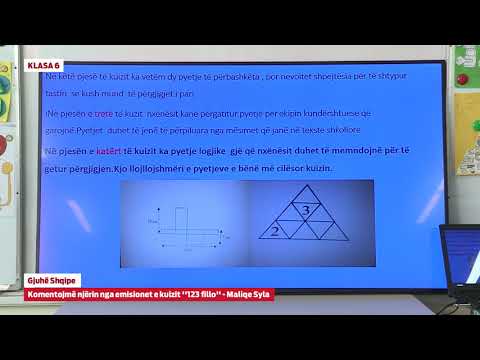 e Mesimi Klasa 6 - 6001 Gjuhë shqipe - Komentojmë njërin nga emisionet e kuizit ''123 fillo''