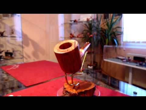 Pipa radica e ambra billiard freehand - www.paronellipipe.it