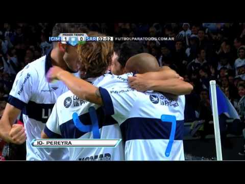 Gol de Pereyra. Gimnasia 1 Sarmiento 0. Fecha 38. B Nacional. FPT