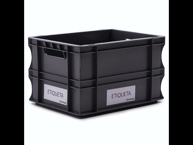 Vídeo relacionado con Eurocontenedor + tapa con bisagra ED 64/12 HG 24 l caja de plástico 60 x 40 x 13,5 cm, asas cerradas | Contenedor Industrial caja de almacenamiento