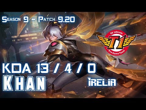 SKT T1 Khan IRELIA vs RENEKTON Top - Patch 9.20 EUW Ranked