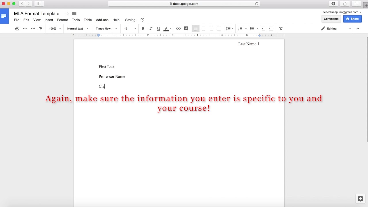 MLA Formatting Hack - Google Docs Template Creation