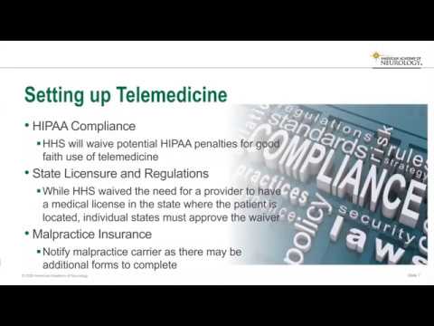 Free Webinar: Telemedicine and COVID-19 - American Academy of Neurology