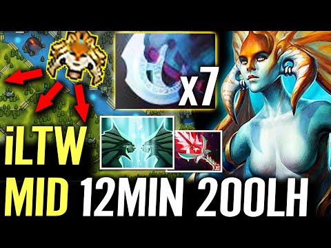 🔥 iLTW Naga MID WTF IMBA — 12min 200 Last Hit Manta 7x ILLUSION 100% Map Control Dota 2 Pro