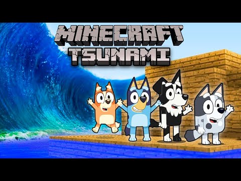 EPIC Bluey Minecraft Battle: Muffin & Mackenzie face Tsunami!