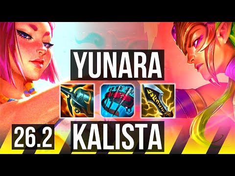 YUNARA & Nami vs KALISTA & Senna (ADC) | 68K damage, Good KDA: 32/4/12 | EUW Master | 26.2