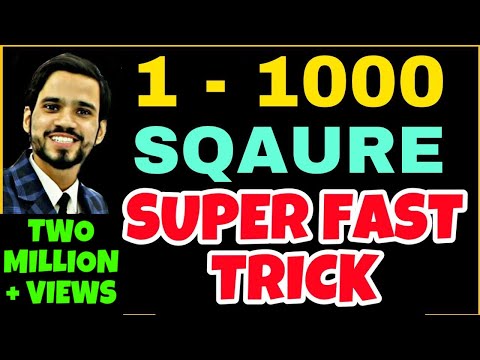 1-1000 Square in 5 Seconds | Square Trick | Vedic Maths | Vedic Maths Tricks