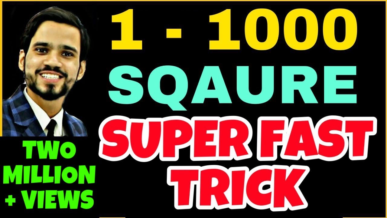 1-1000 Square in 5 Seconds | Square Trick | Vedic Maths | Vedic Maths Tricks