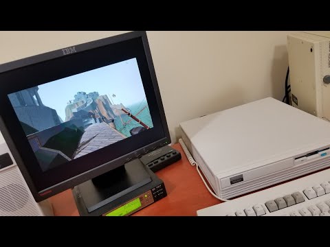 Windows 95 on the Tandy 1000 RSX (386-class @ 25MHz, 9MB RAM)