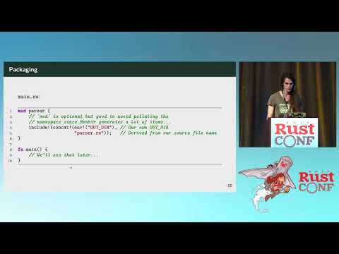 RustConf 2017 -  Menhir and Friends: the State of the Art of Parsing in Rust by Naomi Testard