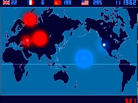 A Time-Lapse Map of Every Nuclear Explosion Since 1945 - by Isao Hashimoto