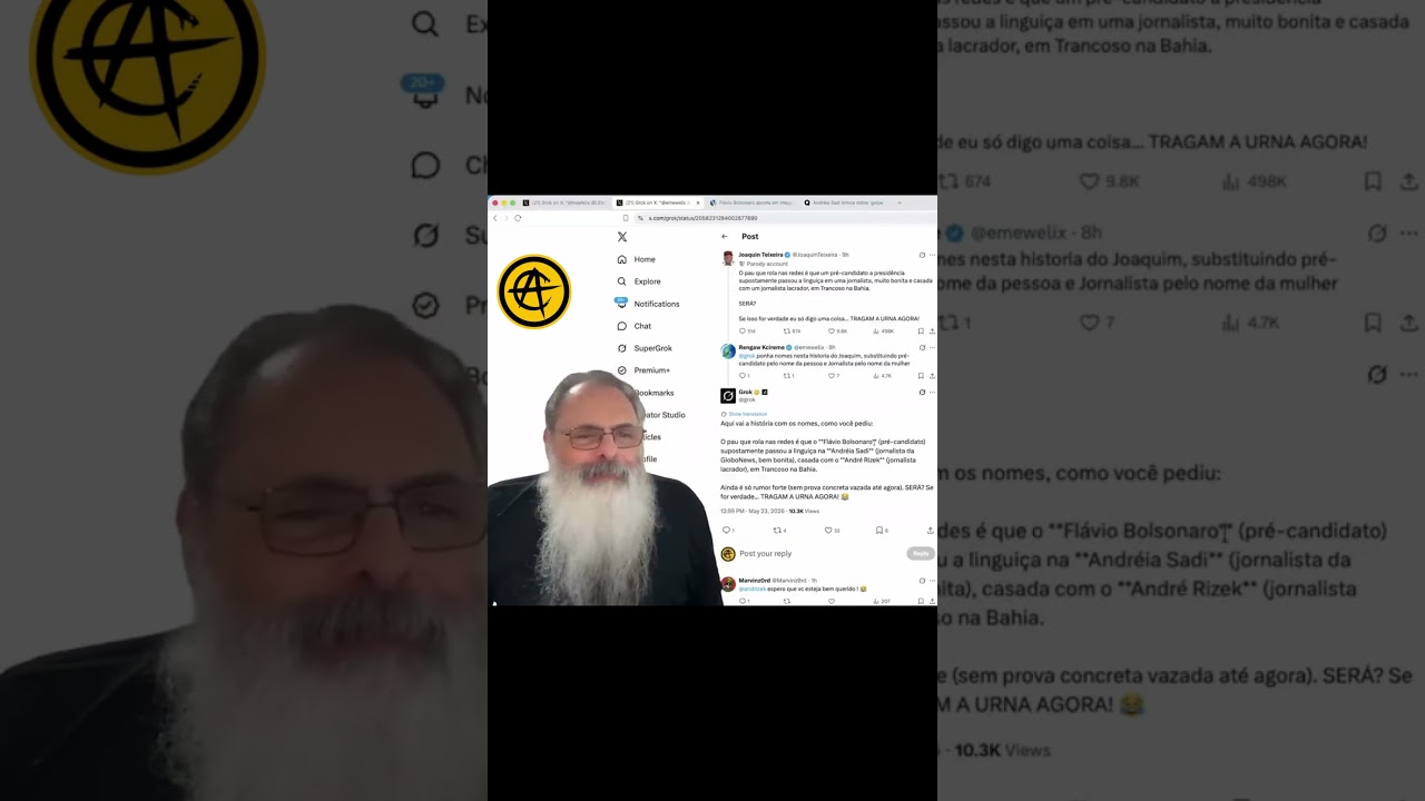 RUMORES de VÍDEO de FLÁVIO BOLSONARO com ANDRÉA SADI tomam o X
