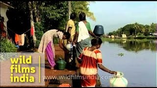 Collecting water a daily morning chore for women in Kerala village