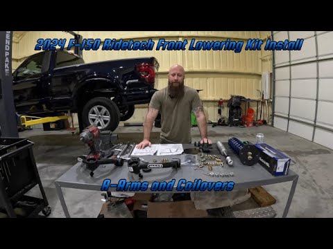 2024 Ford F150 4x4 5.0L - Ridetech lowering kit install part 1 - Front Upper A-arms and Coilovers