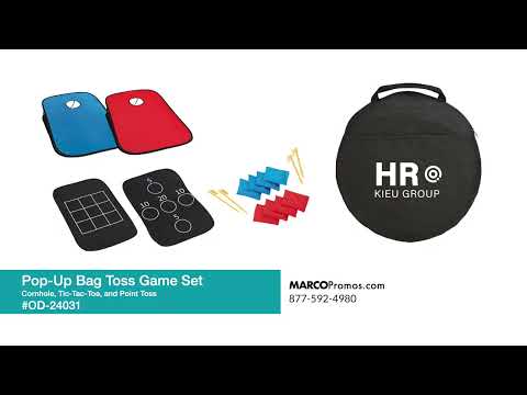 Pop-Up Bag Toss Game Set - Cornhole Tic-Tac-Toe and Point Toss - 24-Hour Production