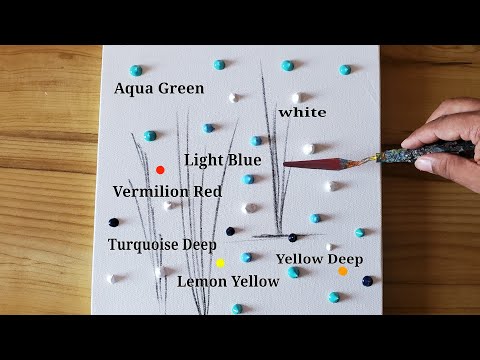 How To Paint Easy Abstract Landscape Painting / Step By Step For Beginners / Project 100 Days/Day#12