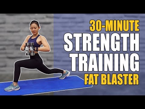 30-Min Strength Training Fat Blaster (Burn 300Cals!) | Joanna Soh