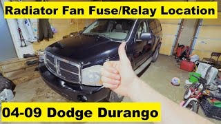 Radiator Fan Fuse/Relay Location Dodge Durango 04 05 06 07 08 09 2004 2005 2006 2007 2008 2009