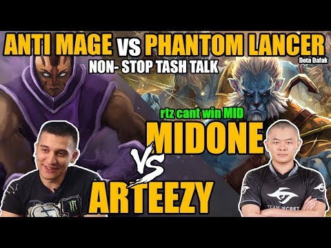 MIDONE [PHANTOM LANCER] vs ARTEEZY [ANTI MAGE ] 10k vs 9k NONSTOP TRASH TALK - Dota 2