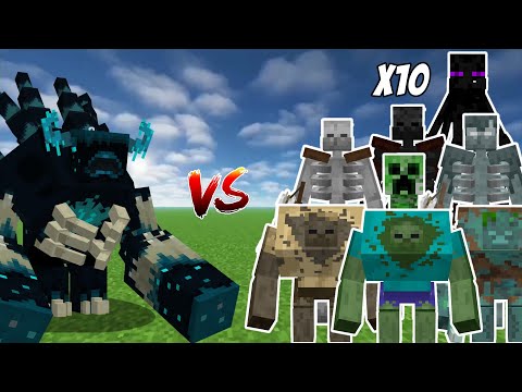 Ultra Mutant Warden VS x10 Mutant Creature Boss Addon Fight MCPE