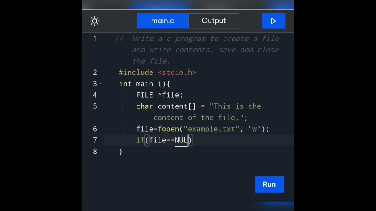 How to write a c Program to create a file and write contents, save and close the file.