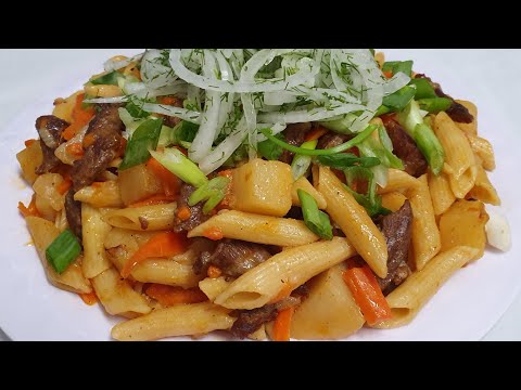 Макарон Плов по-Узбекский / Onajonim retsepti bo'yicha Makaron Palov to'yimli va juda mazali