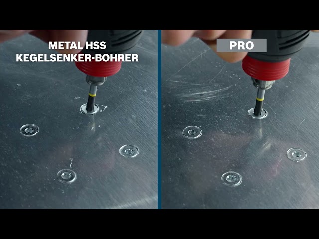 Video Teaser für PRO SOFT METAL HSS COUNTERSINK DRILL BIT de