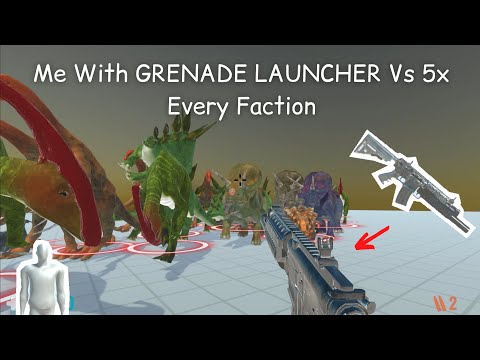 Me With GRENADE LAUNCHER Vs 5x Every Faction ARBS |Animal Revolt Battle Simulator