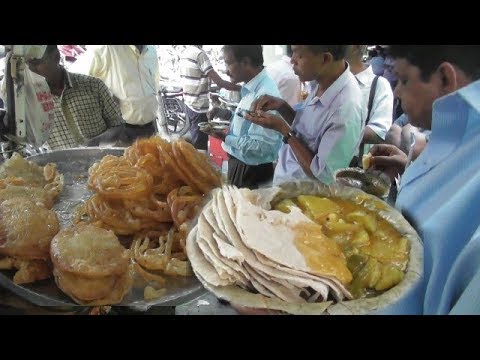 Malpua Jalebi (Sweet) Roti (Bread) Veg Curry | Kolkata Street Food | Office Staffs Talking Lunches Video